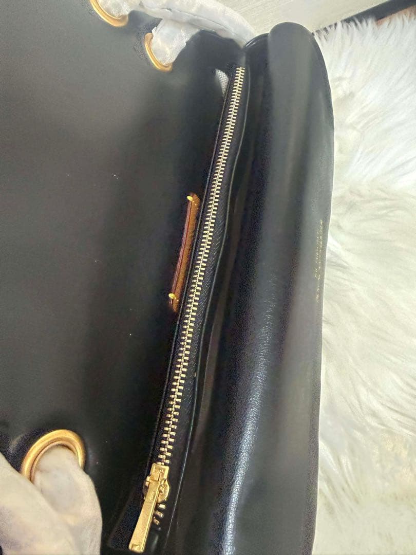 COACH ブラックレザー ショルダーバッグ26cm