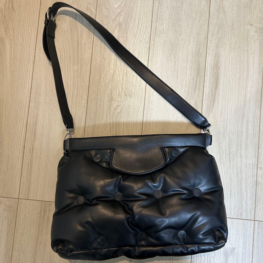 メゾンマルジェラ グラムスラム ハンドバッグ レザー ブラック