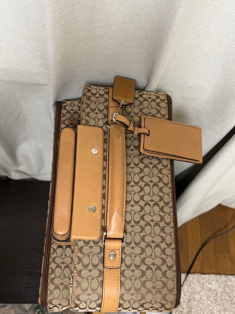 COACH キャリーケース ベージュ ミニシグネチャー