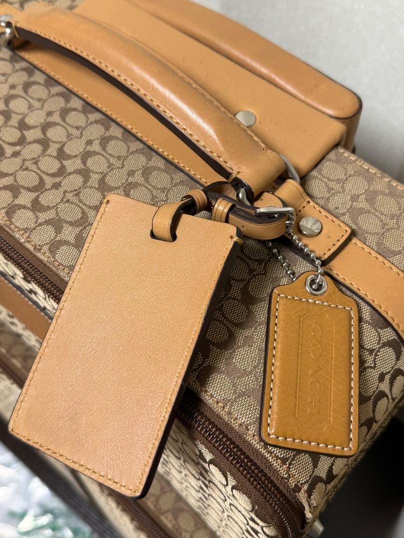 COACH キャリーケース ベージュ ミニシグネチャー