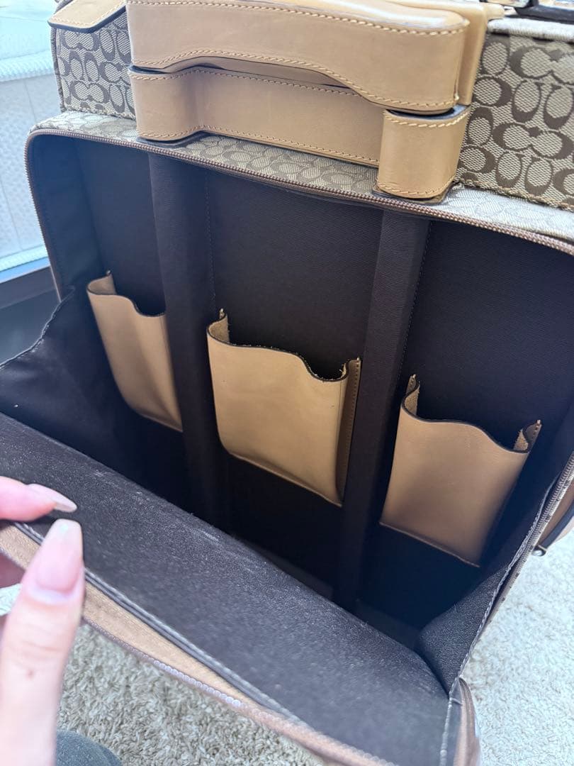 COACH キャリーケース ベージュ ミニシグネチャー