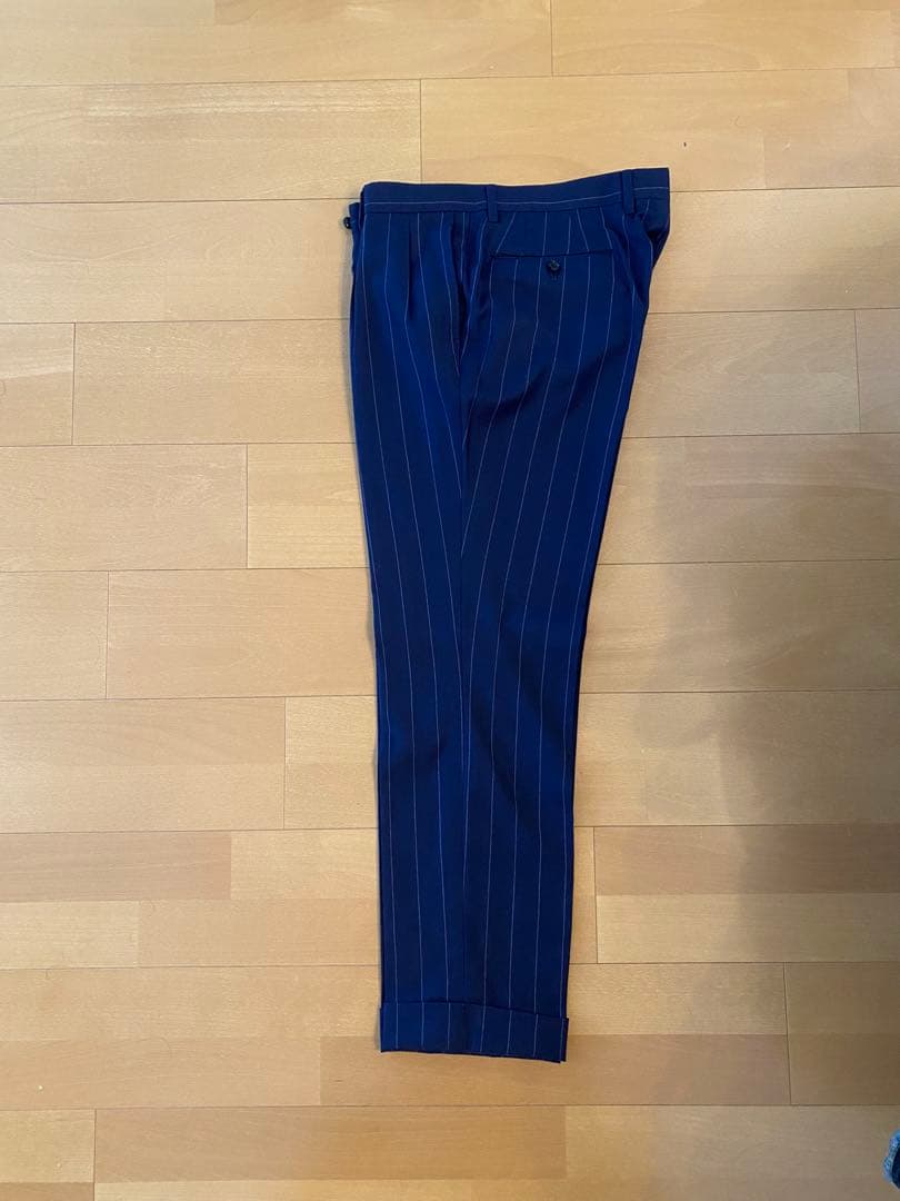 【美品】Brilla ダブルブレスト スーツ ネイビー　ストライプ　48