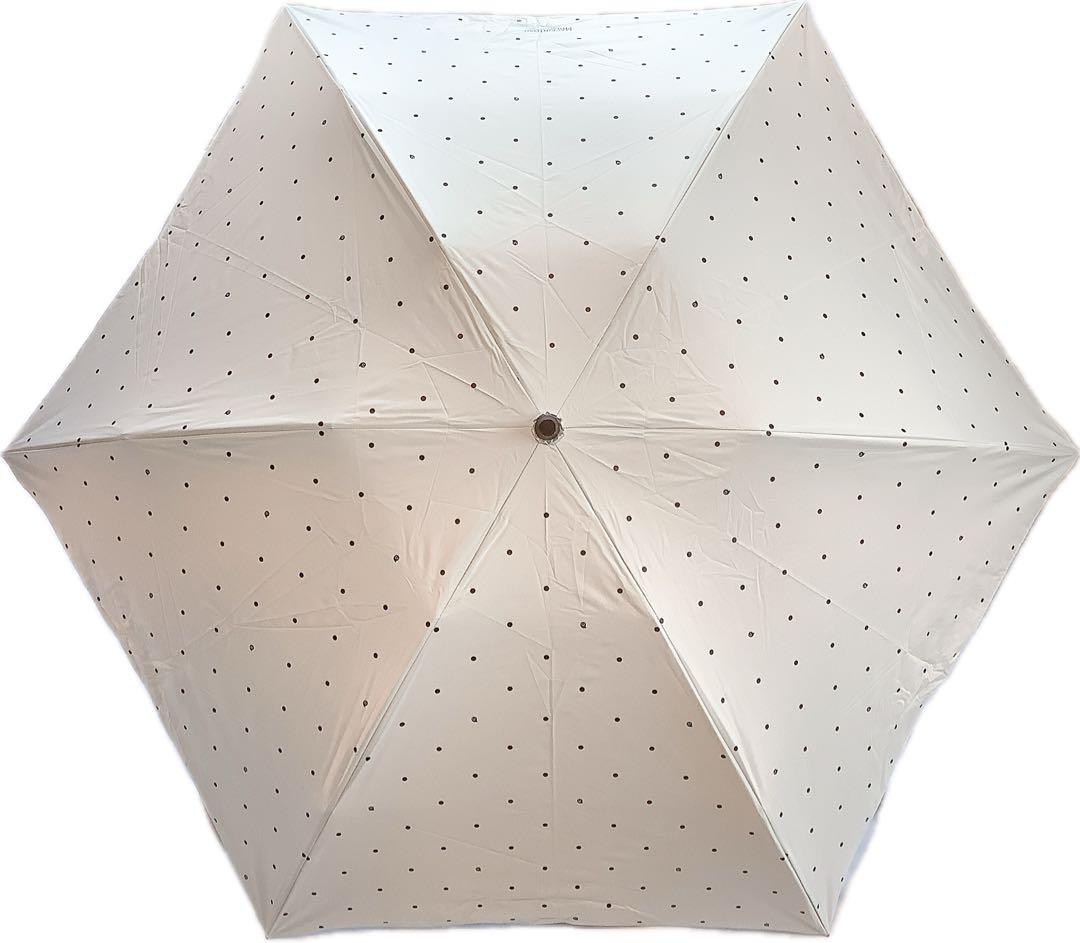新品★マッキントッシュフィロソフィー★ドットゴースト晴雨兼用折りたたみ日傘★傘白
