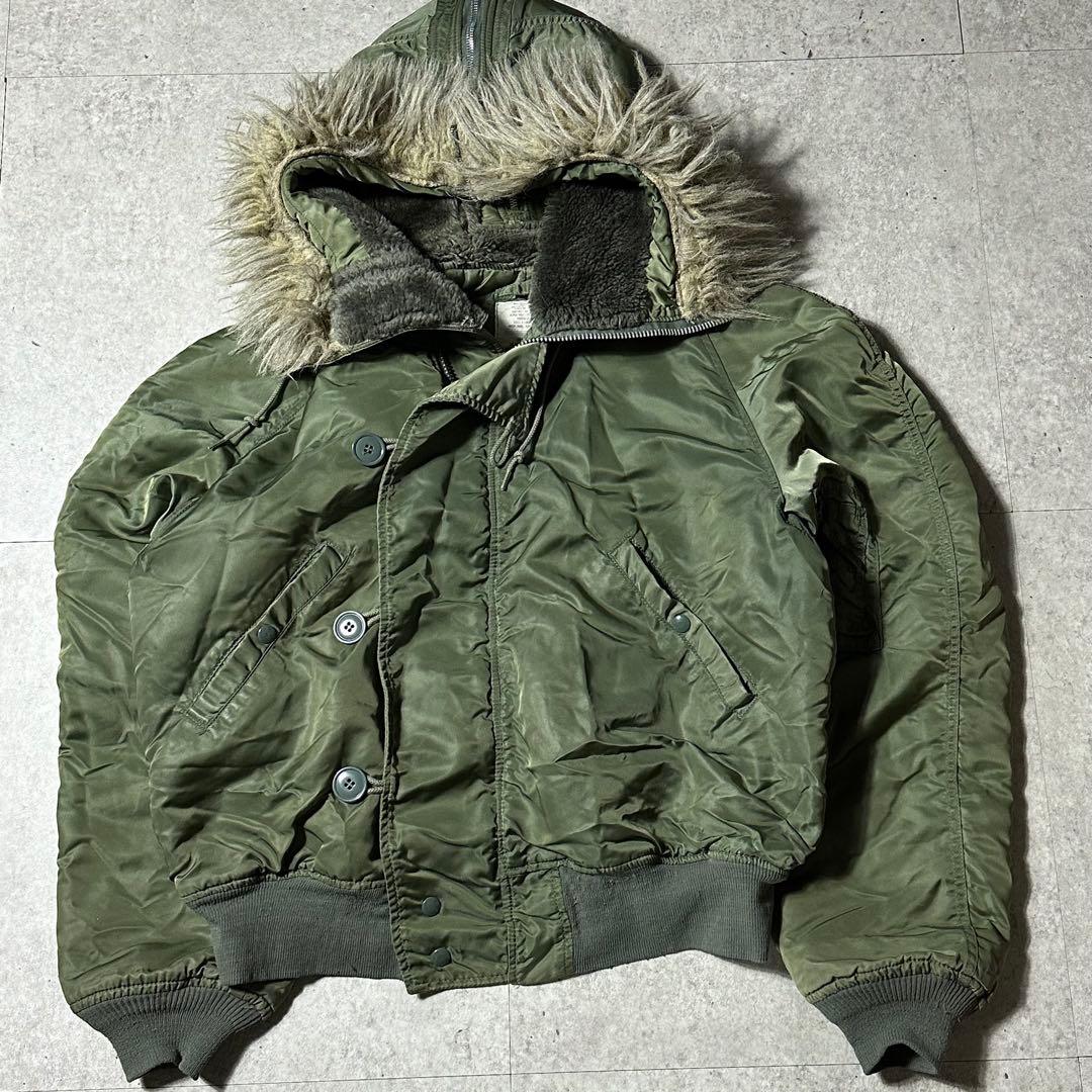 90s Alpha n2b L フライトジャケット カーキ グリーン USA製