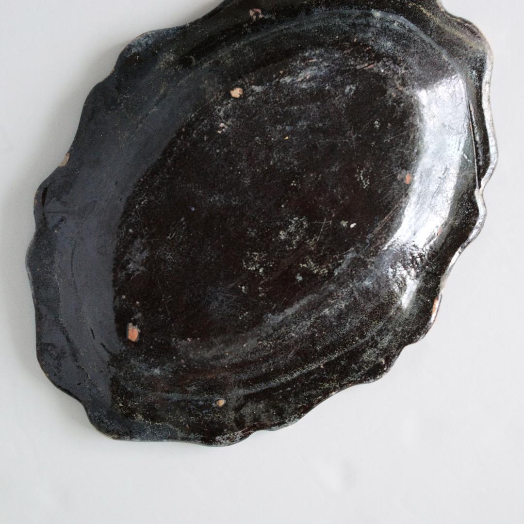 南仏陶器 キュノワールのようなオーバル皿