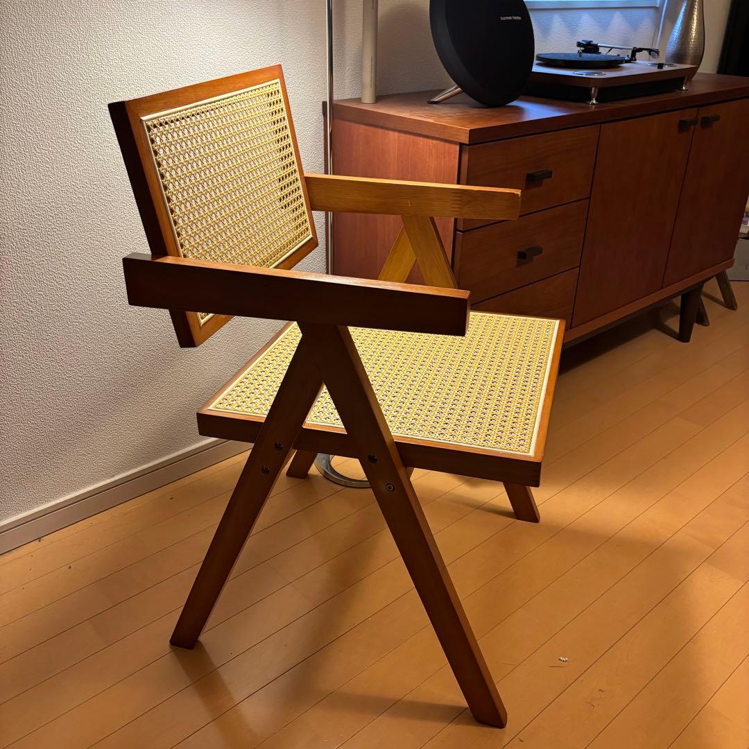 イス ピエールジャンヌレ リプロダクト品 ダイニングチェア ラタン チェア