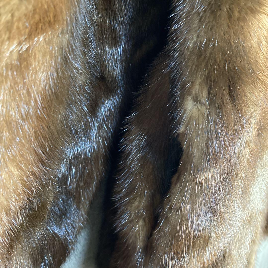 極上リアルファーコート ミンク調 美艶ブラウン 大人エレガント 高級アウター