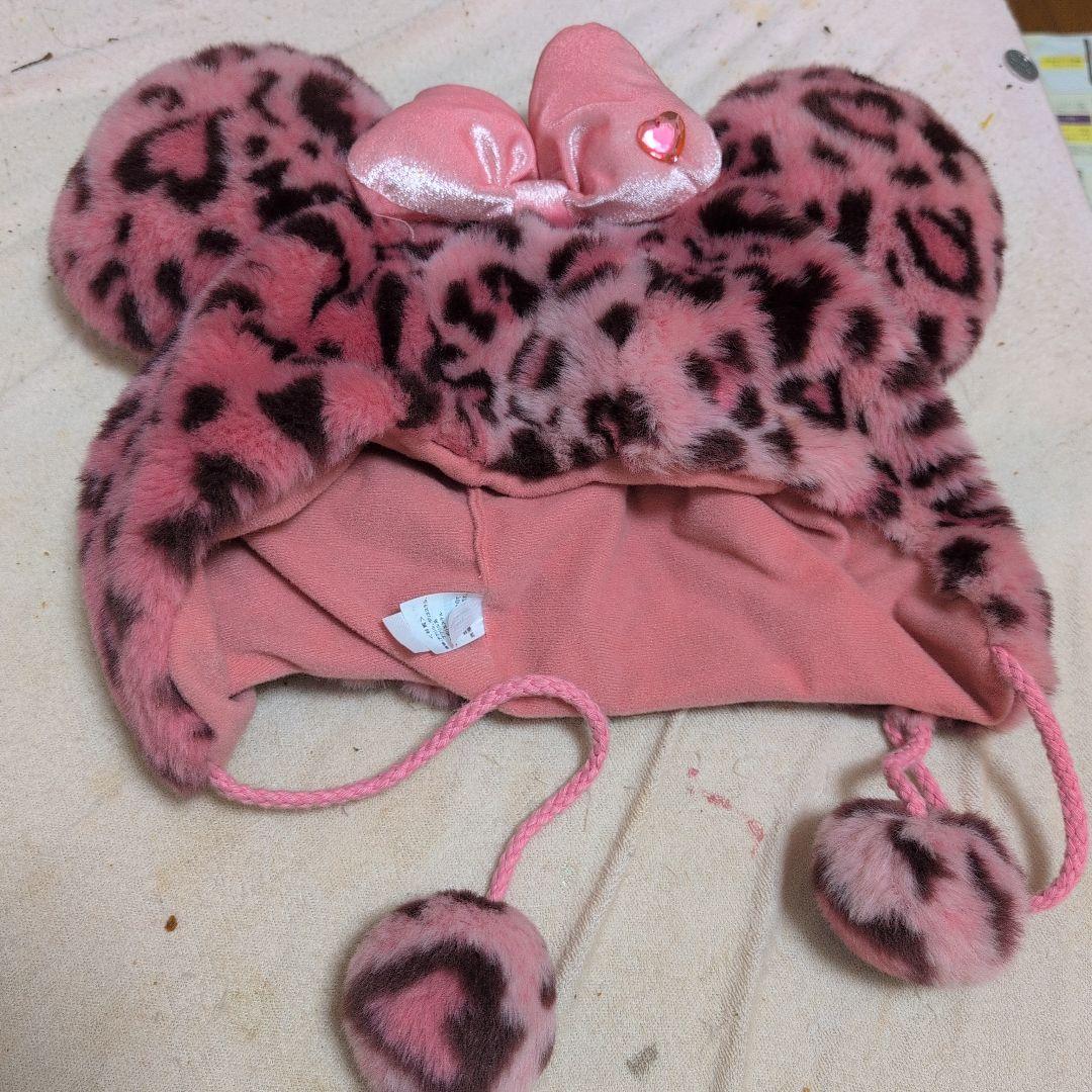 ミニーちゃんの豹柄帽子