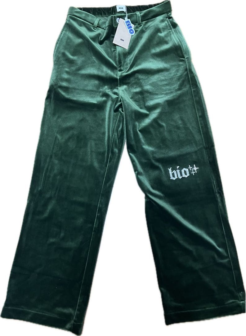 bio wear ベルベットパンツ オリーブグリーン　ポーカーズ