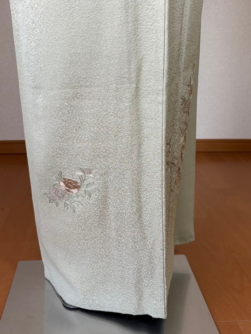 4点フルセット 訪問着　袋帯　帯揚げ　帯締め　スワトウ刺繍　逸品