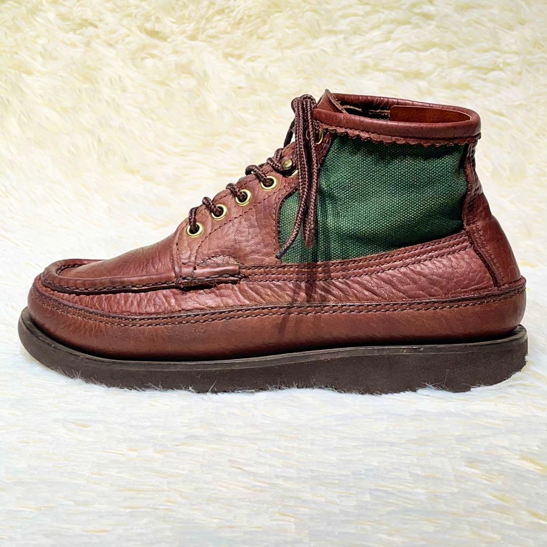 超希少！☆ラッセルモカシン　ショート サファリ 25㎝　本革　ブラウン×グリーン