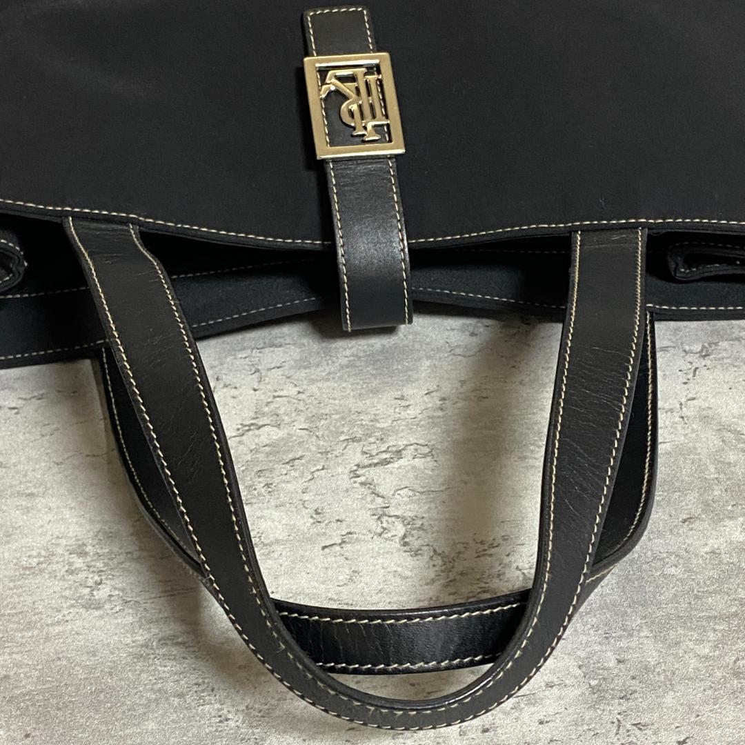 ✨極美品✨ローレンラルフローレン トートバッグ 黒 LRL金具 ナイロン 肩掛け