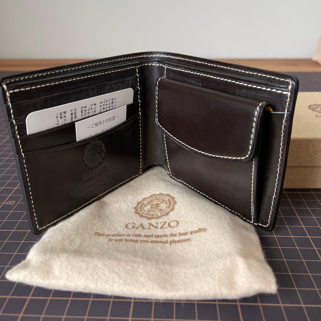 GANZOガンゾ ブライドルカジュアル二つ折り財布ブラウン