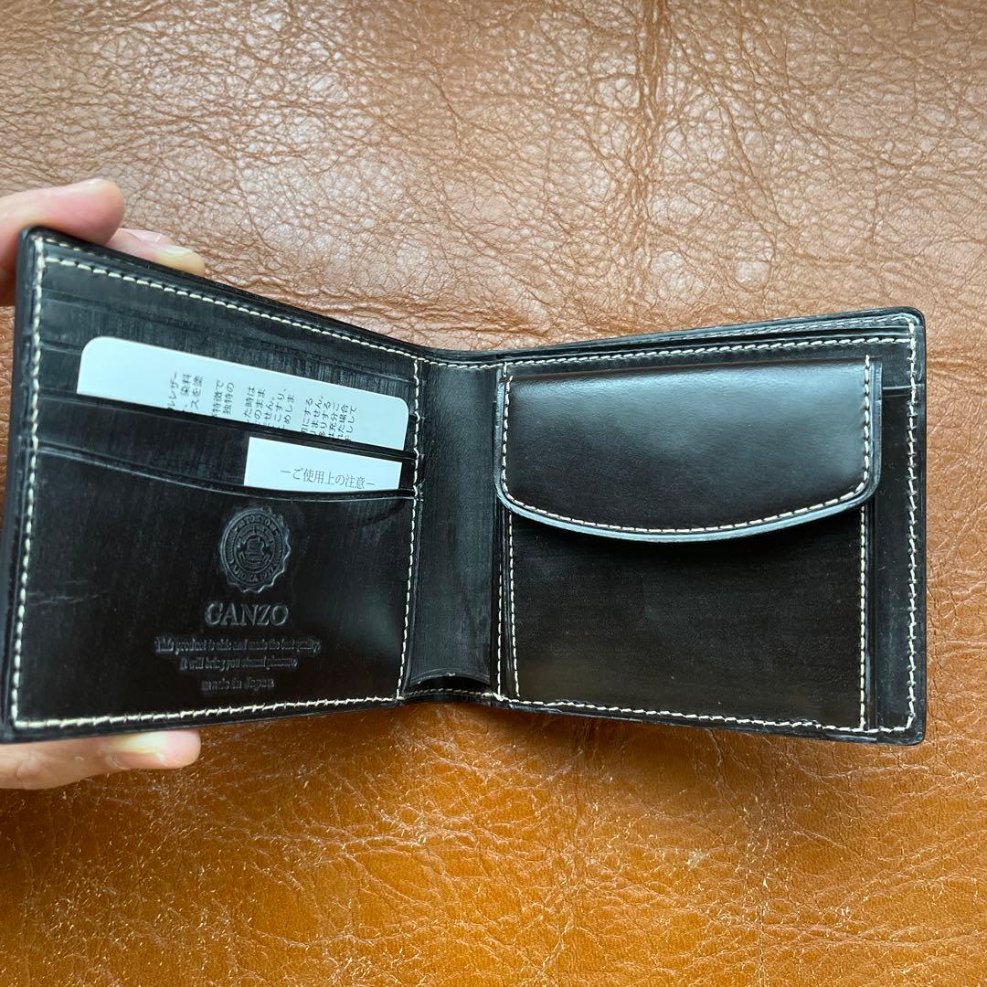 GANZOガンゾ ブライドルカジュアル二つ折り財布ブラウン