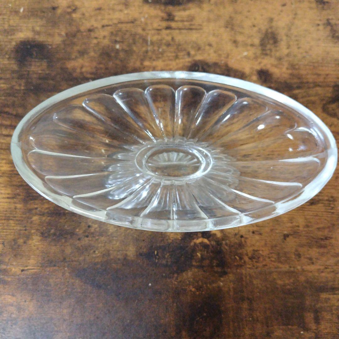 昭和レトロ 脚付きガラス皿 プリンアラモード 4個セット売り