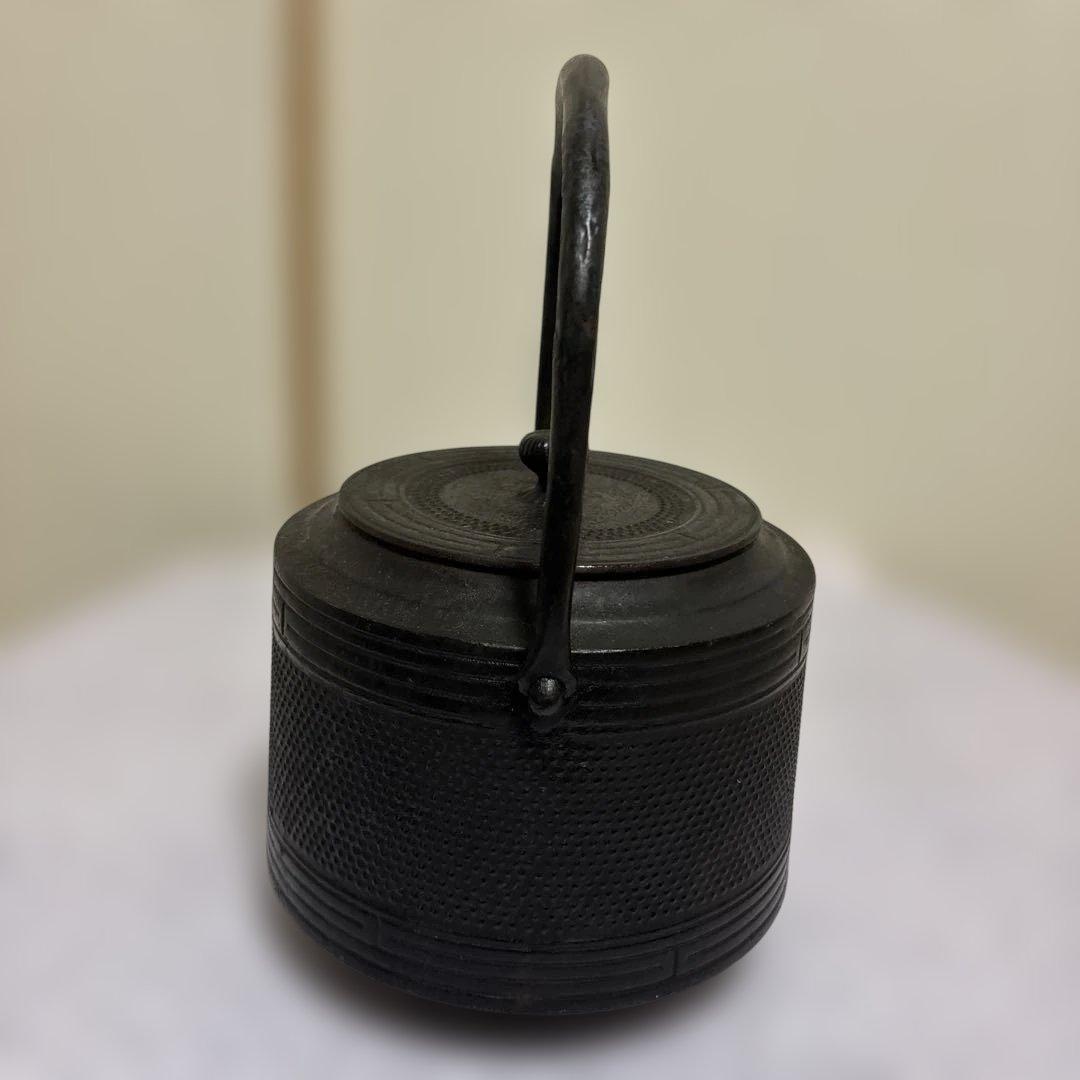 南部鉄器耕分堂鋳鉄製 大鉄瓶 3Lアラレ模様