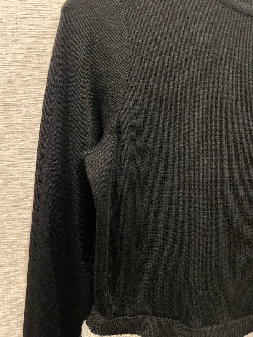 極美品　ジョリーミニョン　袖口パールメモリータフタドッキングワンピース　ブラック