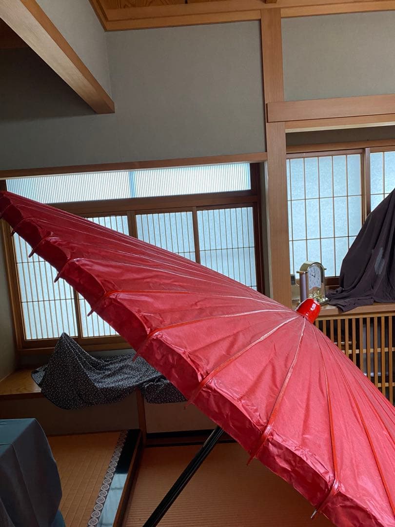 茶道具/野点傘 歌花筒(短冊掛 花入掛) 付 茶席用 茶会 和傘