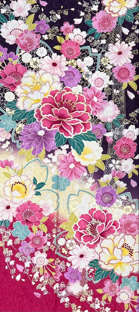 振り袖　フルセット　別誂長襦袢　成人式　金彩加工　刺繍入り　銀通し　758