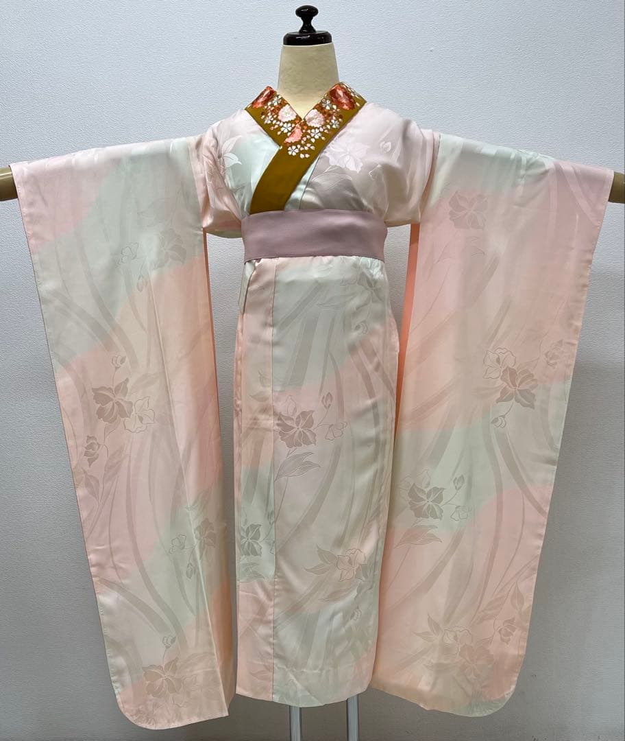 振り袖　フルセット　別誂長襦袢　成人式　金彩加工　刺繍入り　銀通し　758