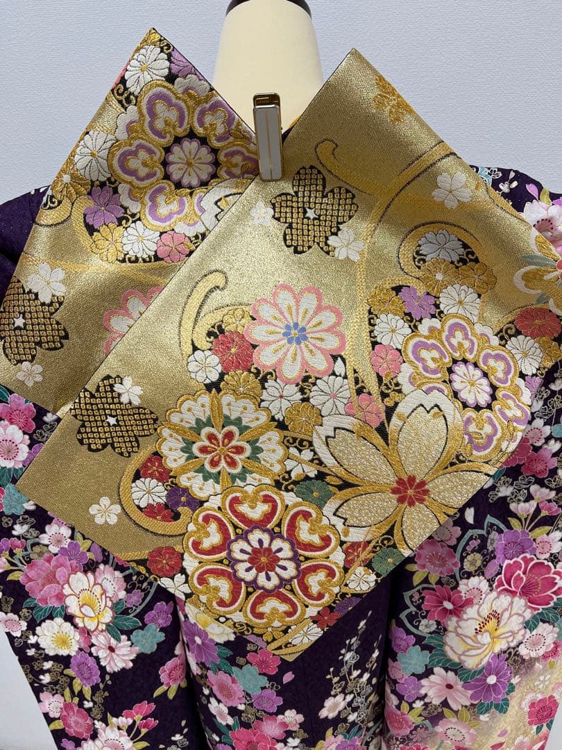 振り袖　フルセット　別誂長襦袢　成人式　金彩加工　刺繍入り　銀通し　758