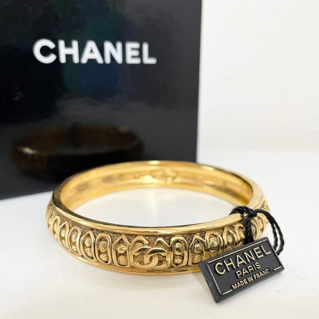 新品✨シャネル ヴィンテージ バングル ブレスレット ゴールド ココマーク 小物