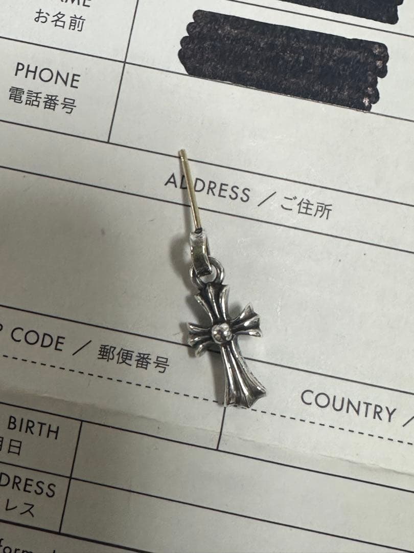 CHクロスベビーファットドロップイヤリング