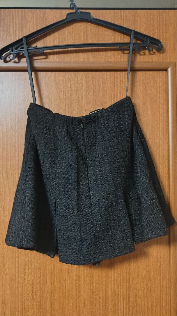 スエードリボン×チェックツイードベルトデザインセットアップドレスfm3734