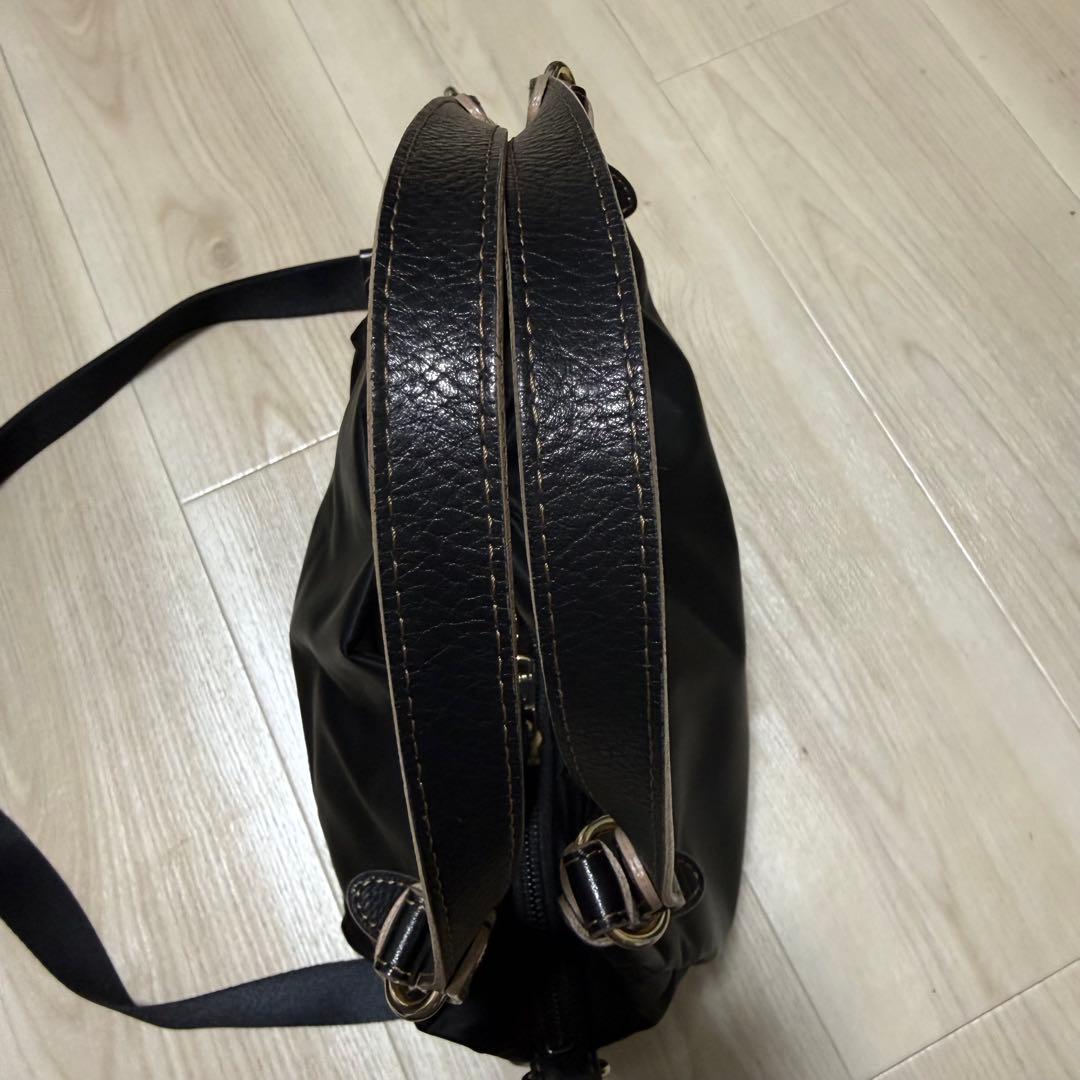 【美品】russet ラシット カラーハンドルミニトートバッグ 黒 2way