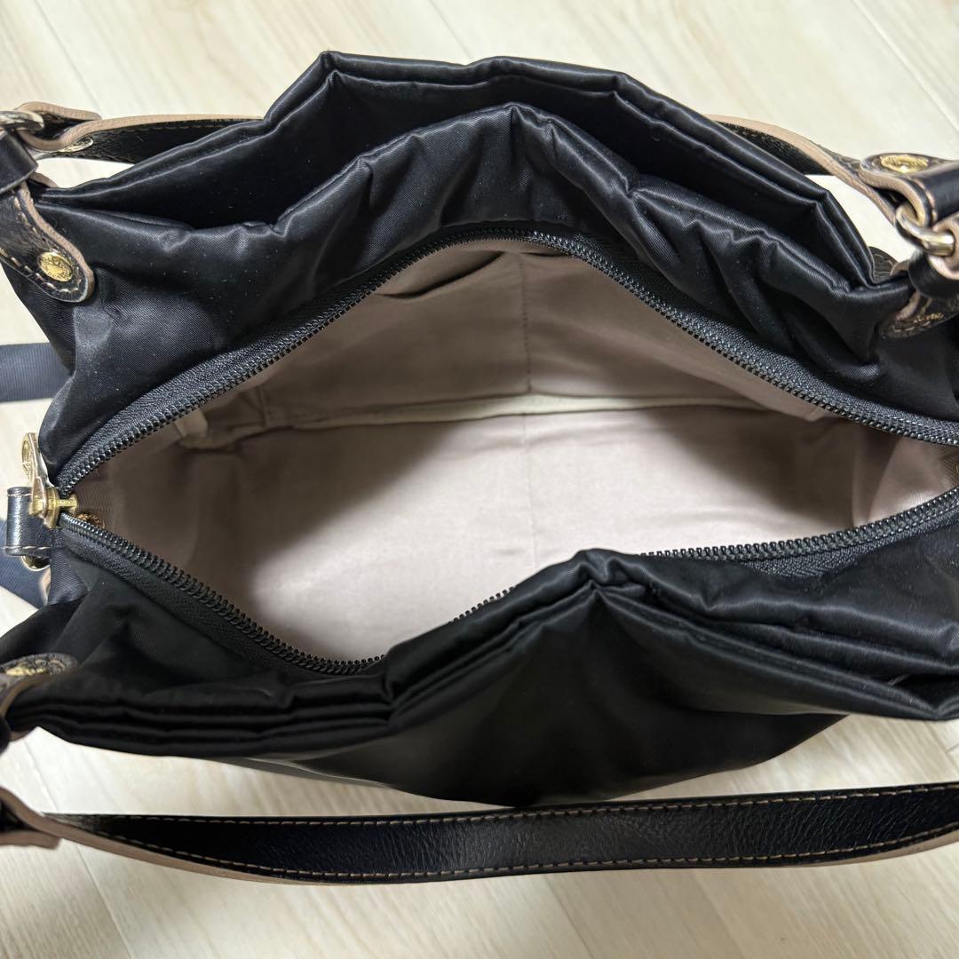 【美品】russet ラシット カラーハンドルミニトートバッグ 黒 2way