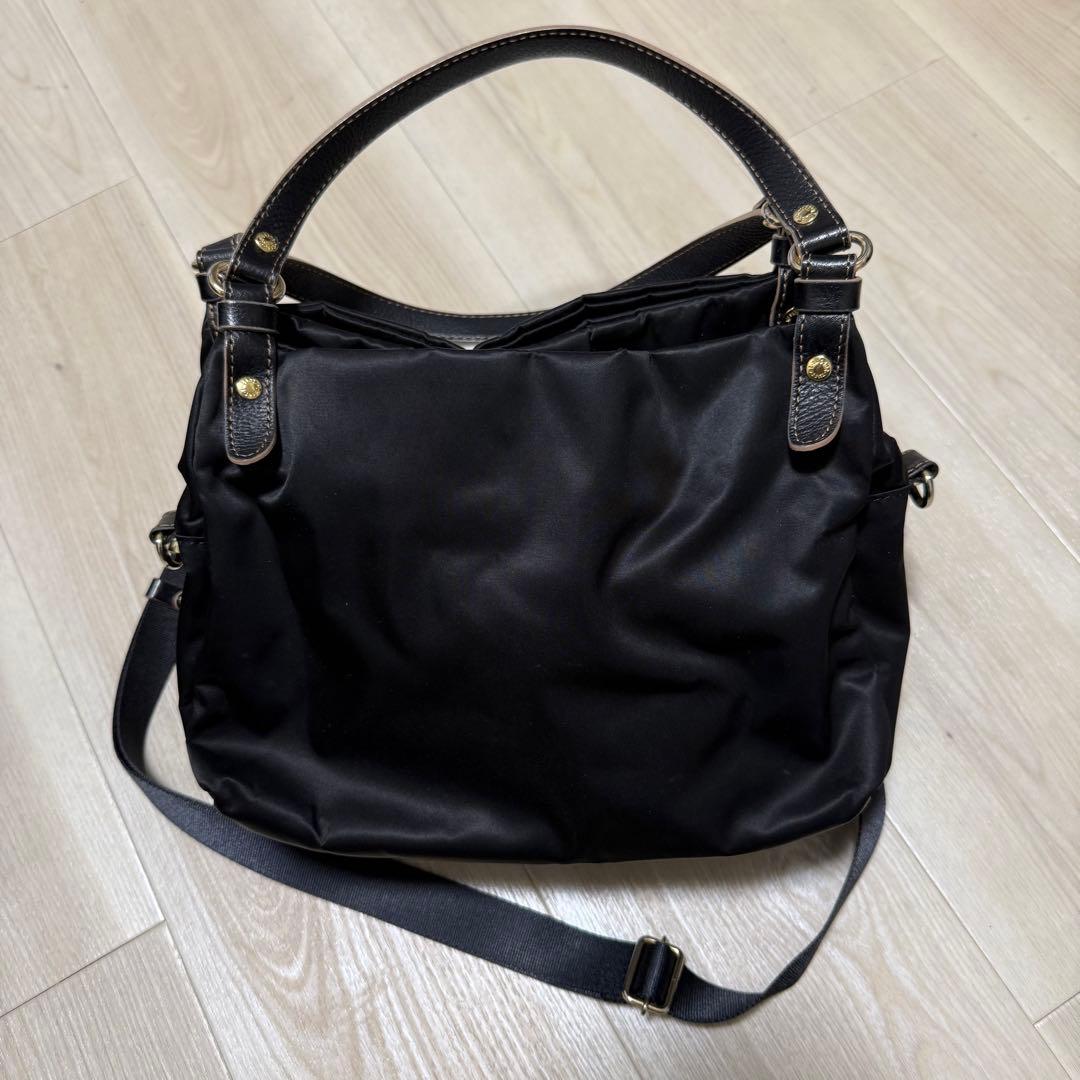 【美品】russet ラシット カラーハンドルミニトートバッグ 黒 2way