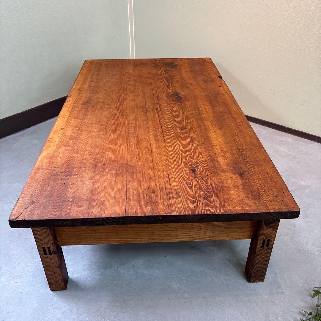 ローテーブル 無垢材 ヴィンテージ×和モダン　レトロ　両面引き出し　昭和