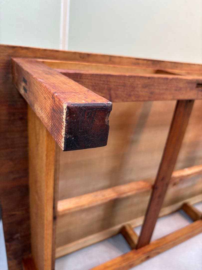 ローテーブル 無垢材 ヴィンテージ×和モダン　レトロ　両面引き出し　昭和