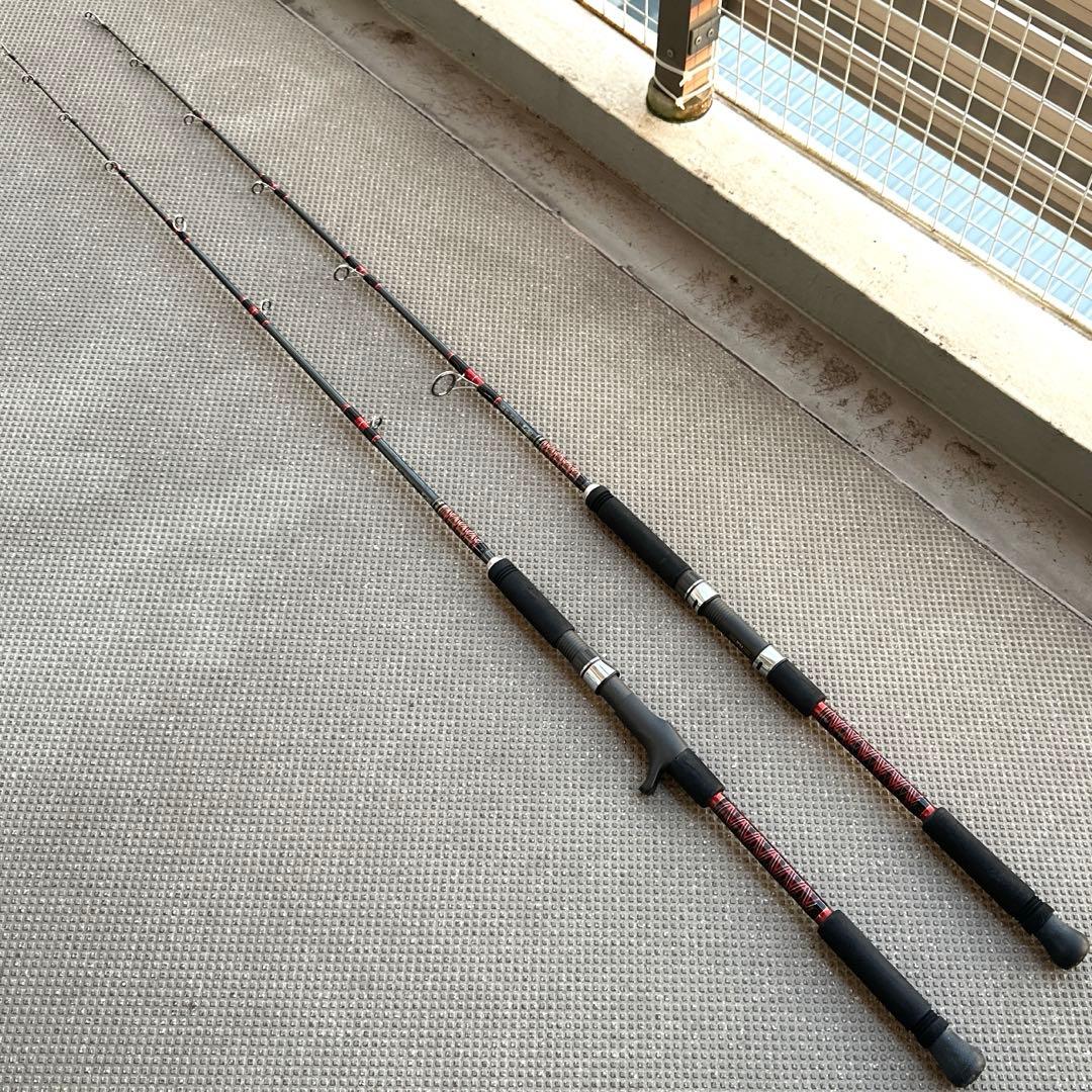 【沖縄マンモス釣具】ジギングロッド2ピース_ベイト&スピニング青物２本セット