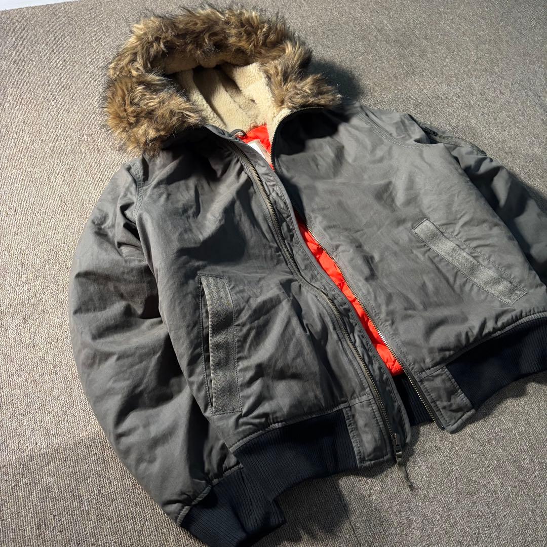 OLD GAP 短丈 ファー ミリタリー ジャケット フード N2B