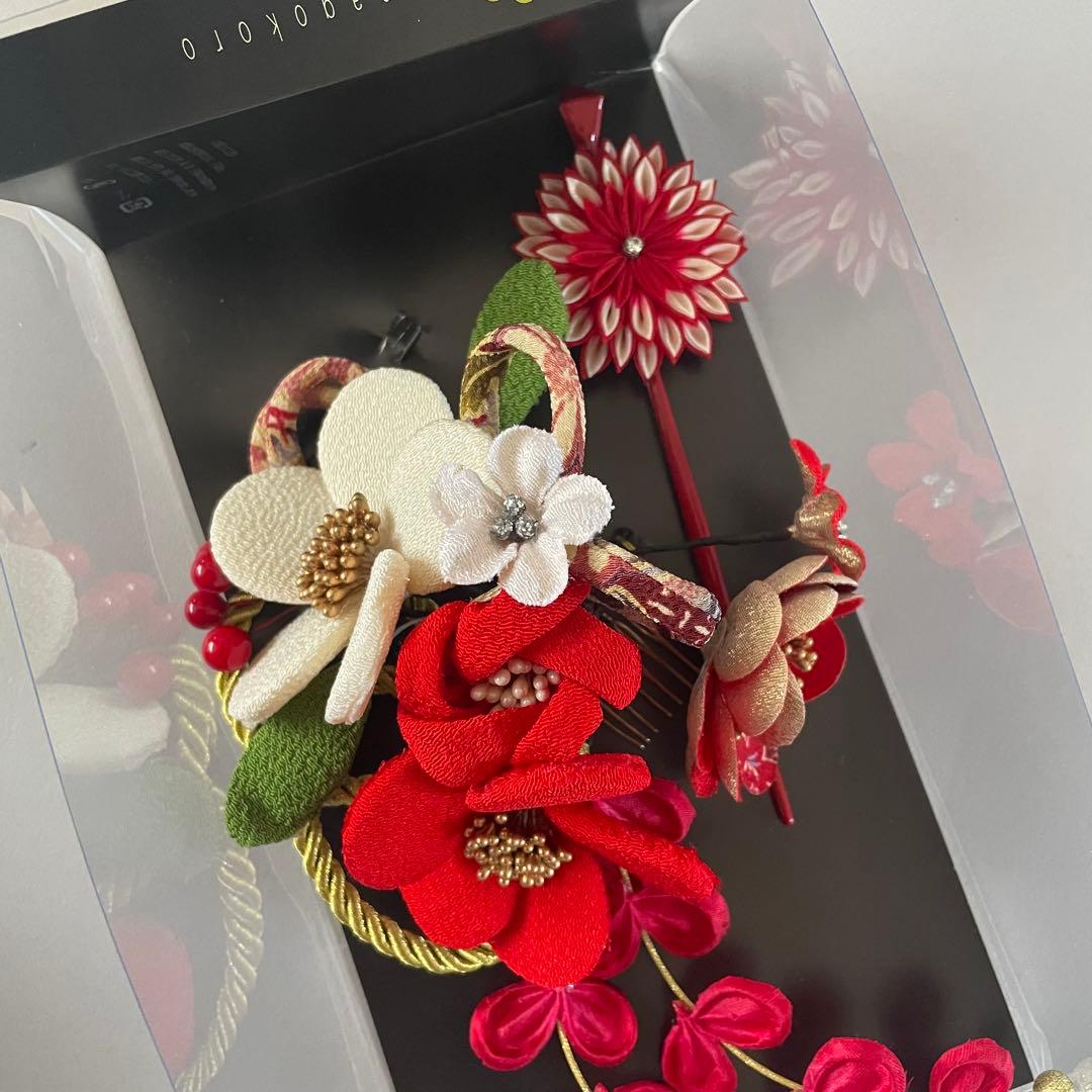 七五三　7歳　お着物セット　　つまみ細工の髪飾りセット