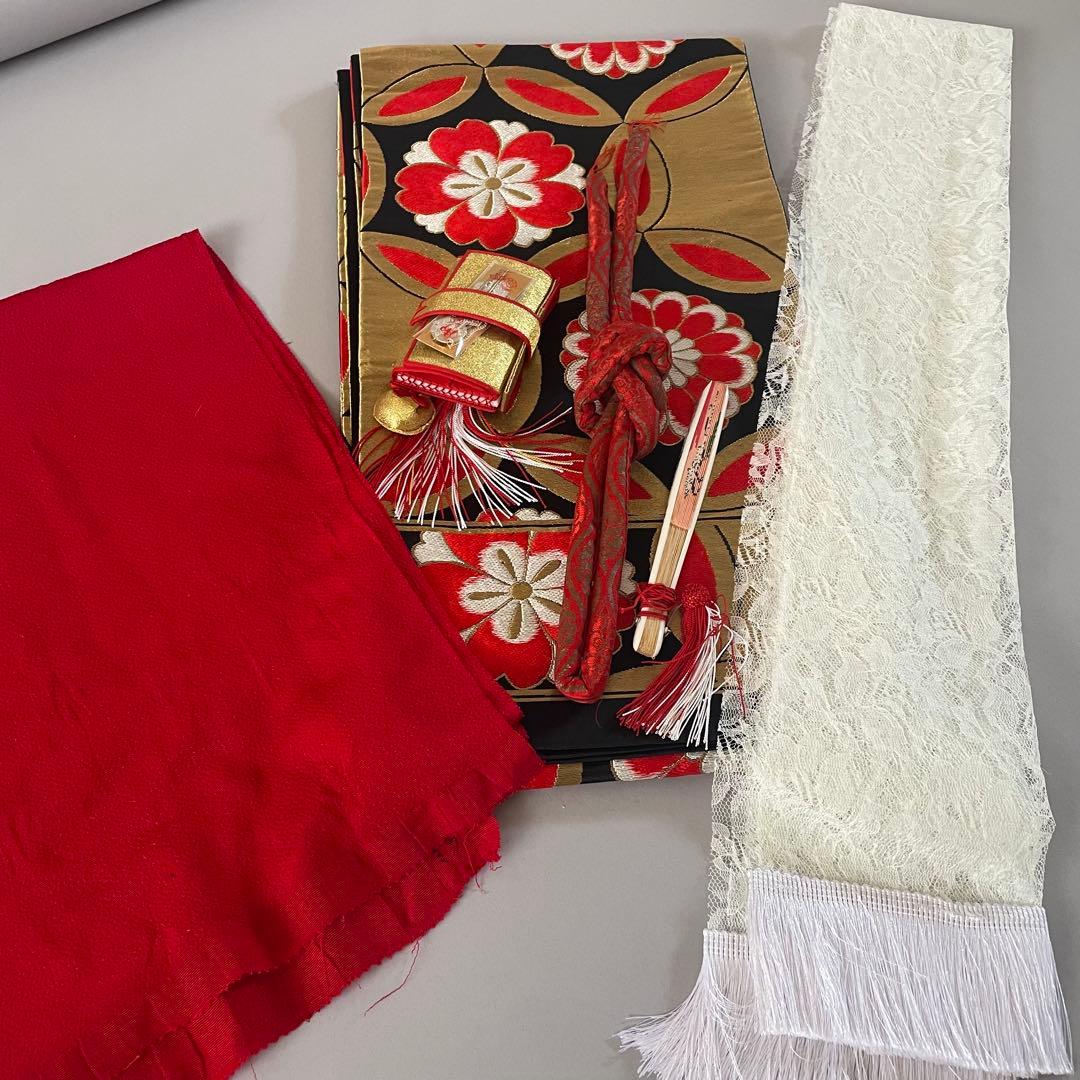 七五三　7歳　お着物セット　　つまみ細工の髪飾りセット