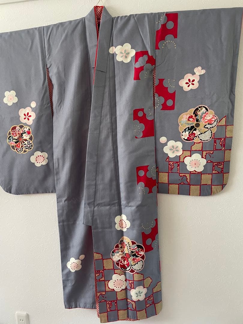 七五三　7歳　お着物セット　　つまみ細工の髪飾りセット