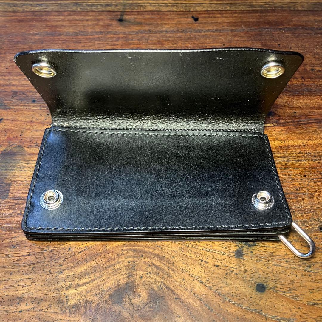 yonx様オーダー品 ミドルトラッカーウォレット　ブラック　国産本革