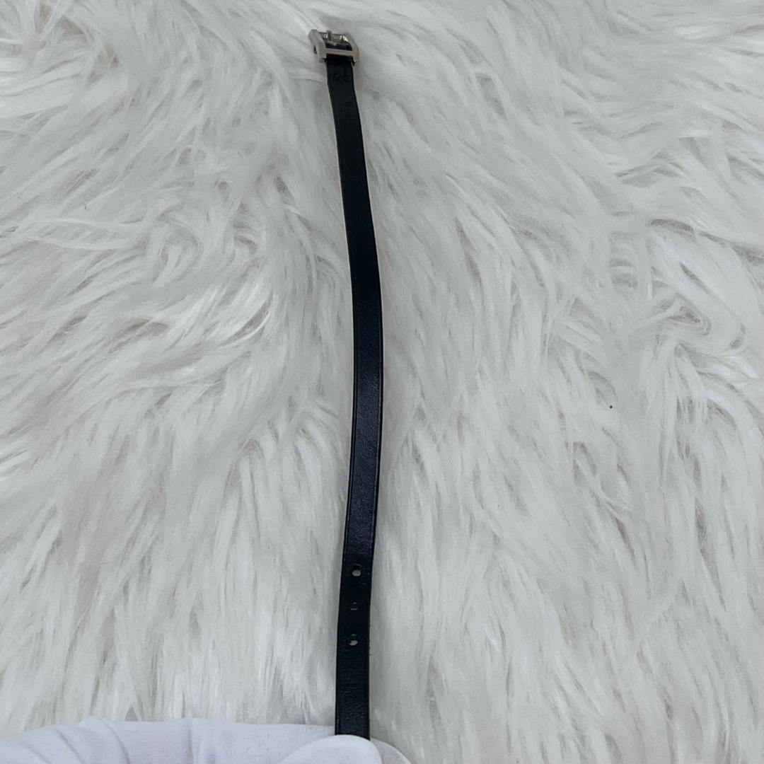 エルメスHERMES レザー ブレスレット アピ Hベルト　ブラック×シルバー