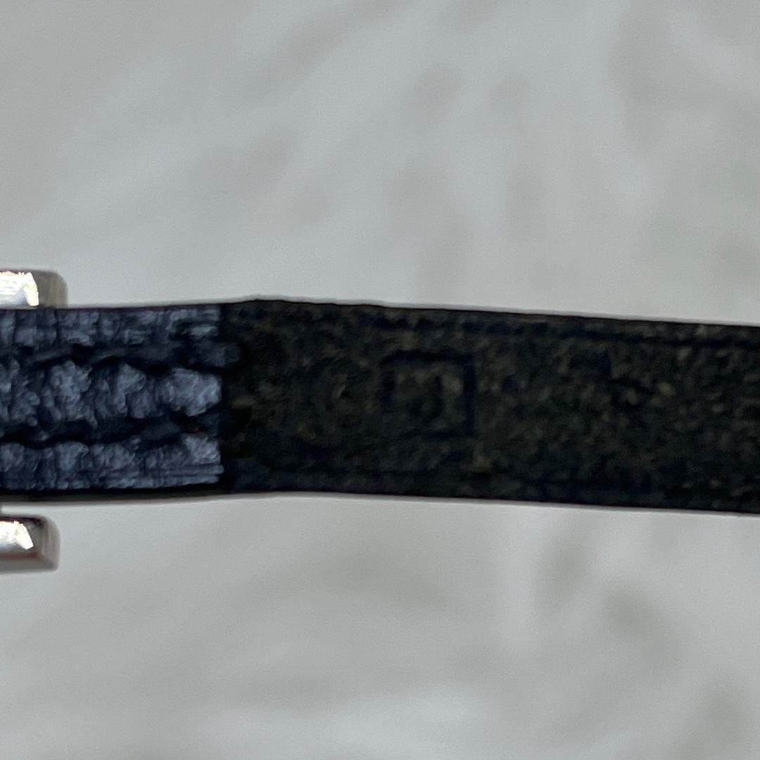 エルメスHERMES レザー ブレスレット アピ Hベルト　ブラック×シルバー