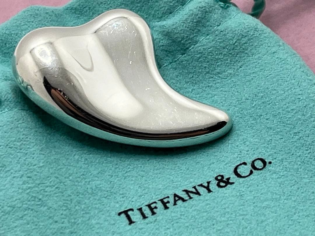 h160 美品　希少　ティファニー　フルハート　マネークリップ　シルバー　925