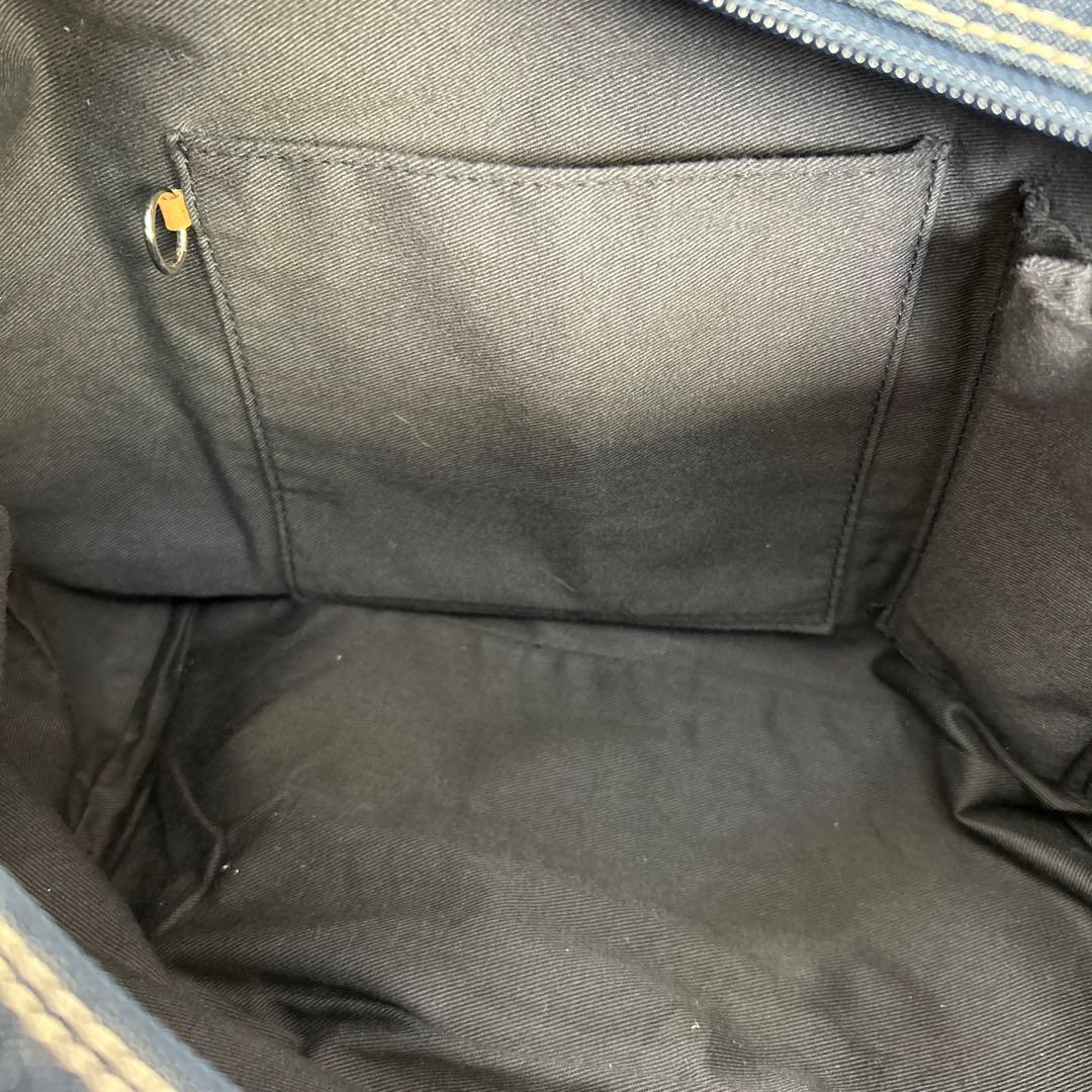 【バーバリーロンドン】　デニムトートバッグ　インディゴ　ノバチェック