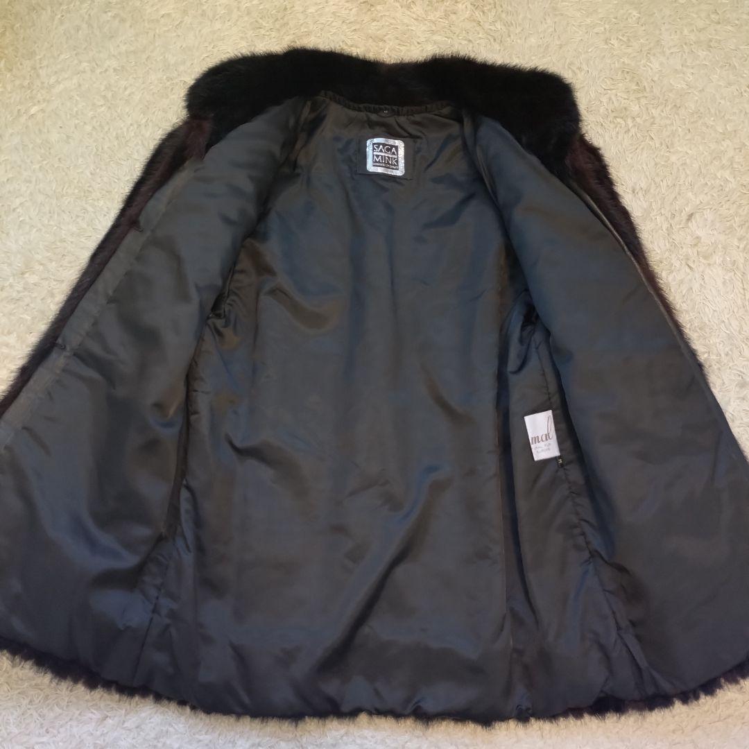 美品⭐サガミンク　ミンクコート　リアルファー　銀タグ　毛皮　ファーコート　M