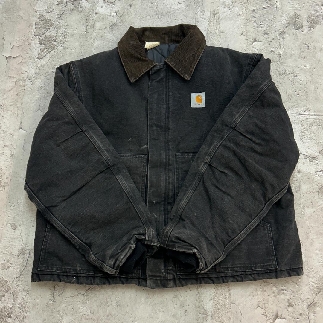 V*様 80s〜 USA製　カーハート　トラディショナルジャケット　古着　ブラッ