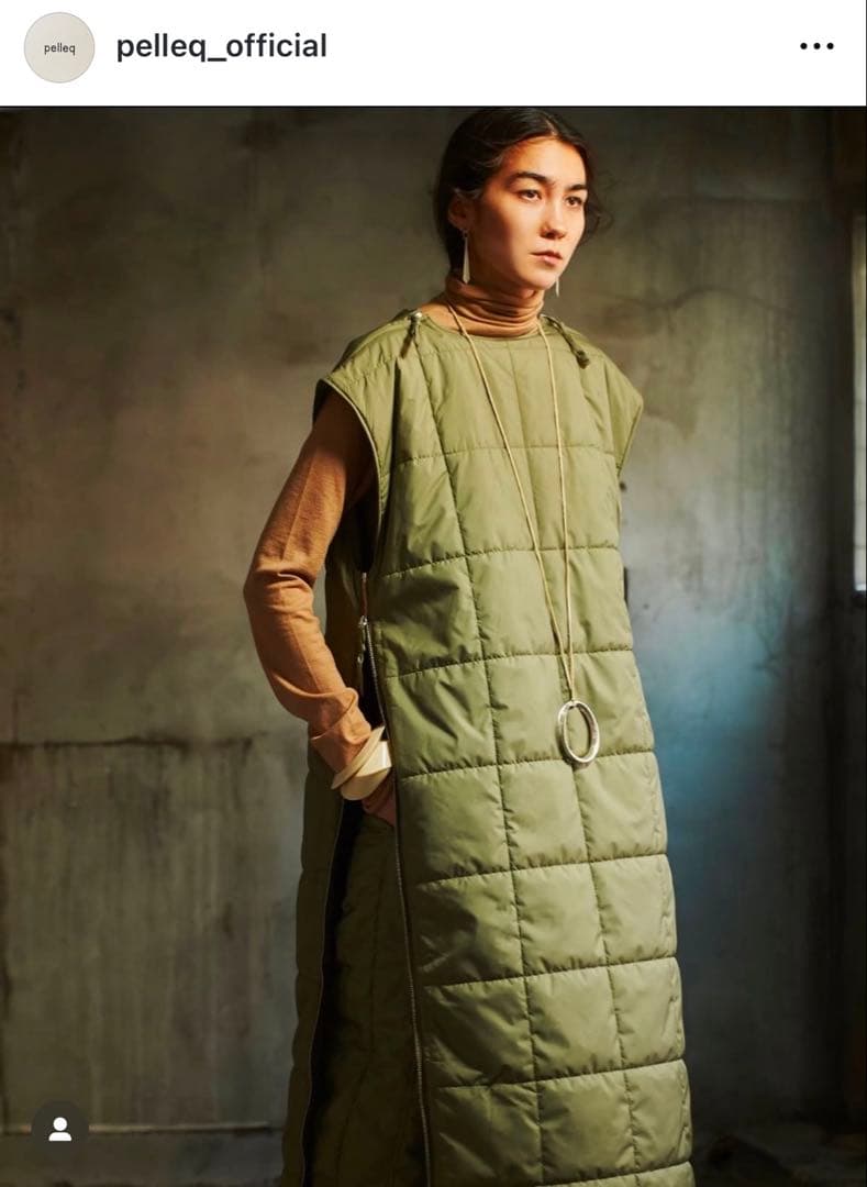 pelleq キルティングベストワンピース　Free size