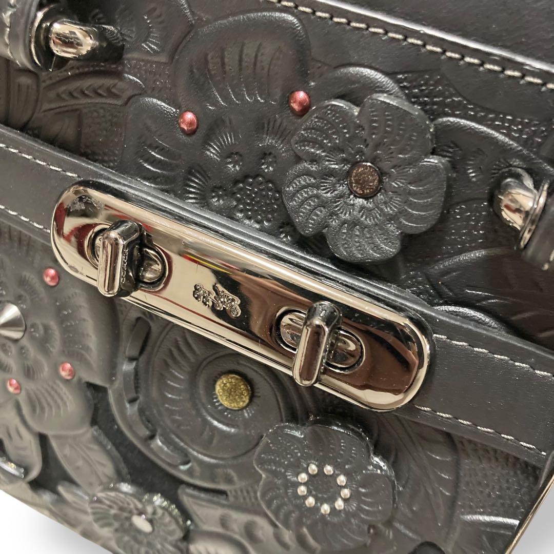 【外観美品】コーチ スワッガー ティーローズ 2wayショルダーバッグ フラワー