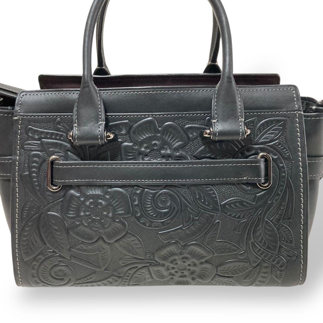 【外観美品】コーチ スワッガー ティーローズ 2wayショルダーバッグ フラワー