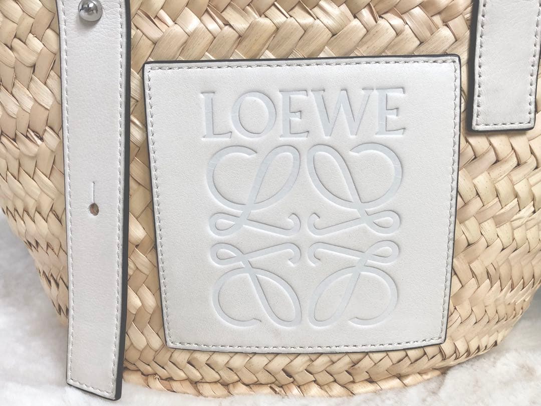 【極美品】ロエベ LOEWE カゴバッグ ホワイト Sサイズ