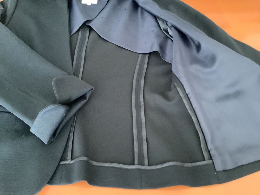 【未使用】KUMIKYOKU ネイビーノーカラージャケット 組曲 大きいサイズ